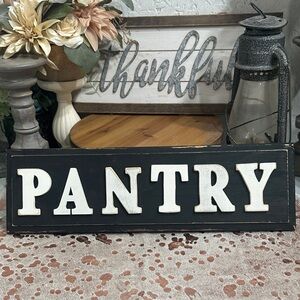 Rustic Black and White Pantry Sign